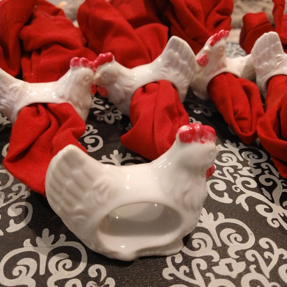 Vintage Chicken Napkin Rings